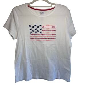 Croft & Barrow nautical American flag Tshirt size medium
